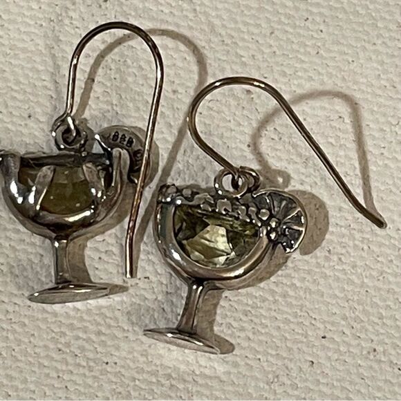 Margarita earrings sterling silver drop earrings with crystal/ stone margarita - Picture 6 of 9